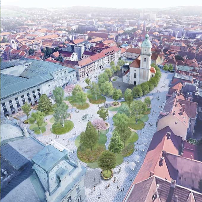 Izrisan prenovljen Slomškov trg